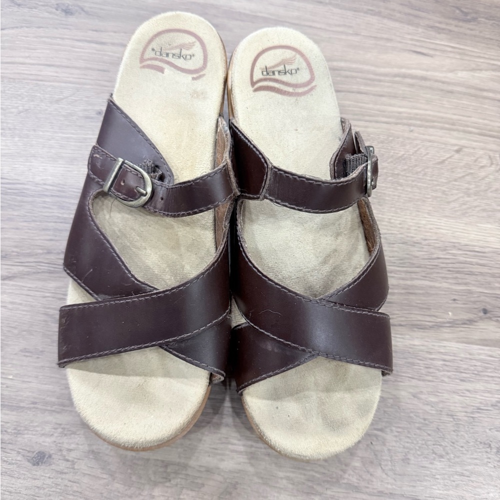 Dansko Women's Dark Brown Leather Sandals